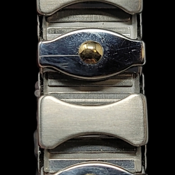 MILOR-ITLAY STRETCH FLEX BRACELET "STAINLESS STEEL"& 18Kt GOLD CENTER PO… - Picture 10 of 10